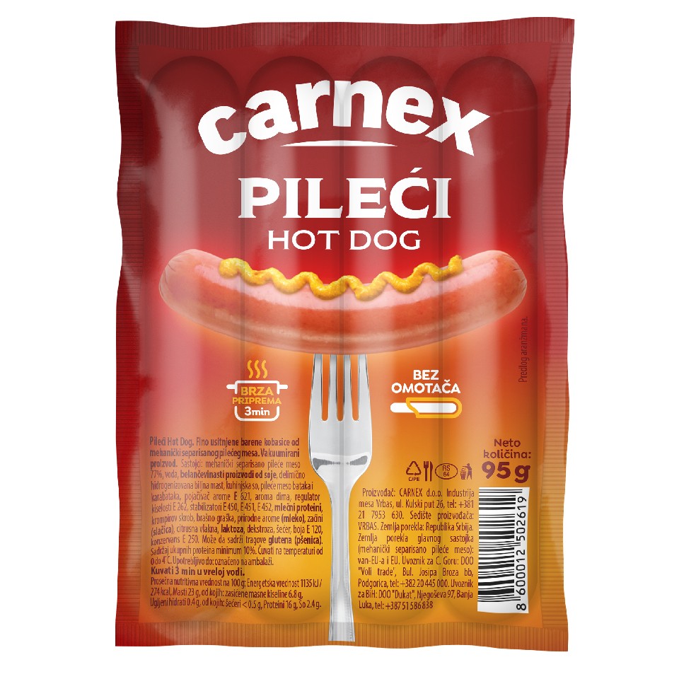 Pileći hot dog 95 g